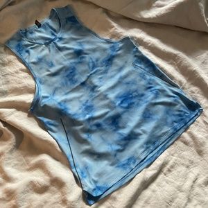 Lululemon Fast and Free Tank Blue Tie Dye Med EUC